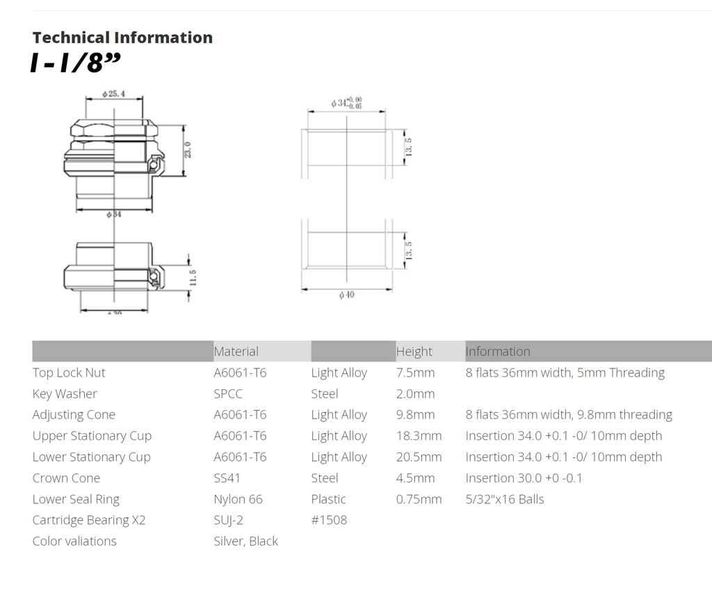 Tange Seiki Headset Falcon Threaded 