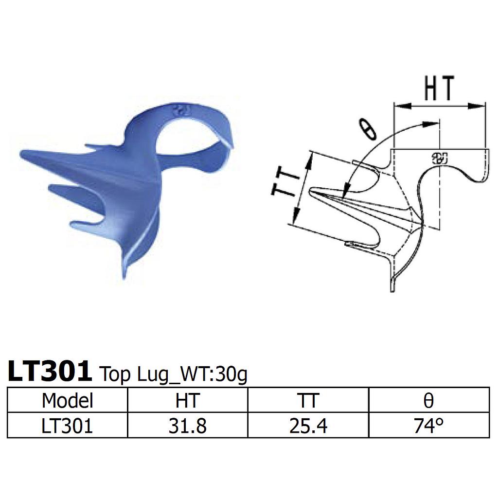 Long Shen 301 Series 4-Point Top Lug, 1" x 25.4mm (LT301)