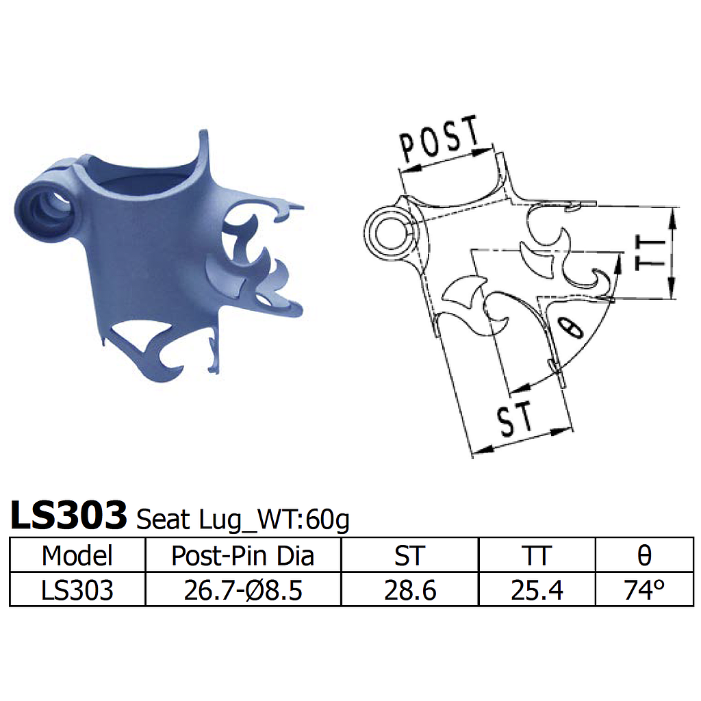 Long Shen 303 Series Seat Lug (28.6/25.4) (LS303)