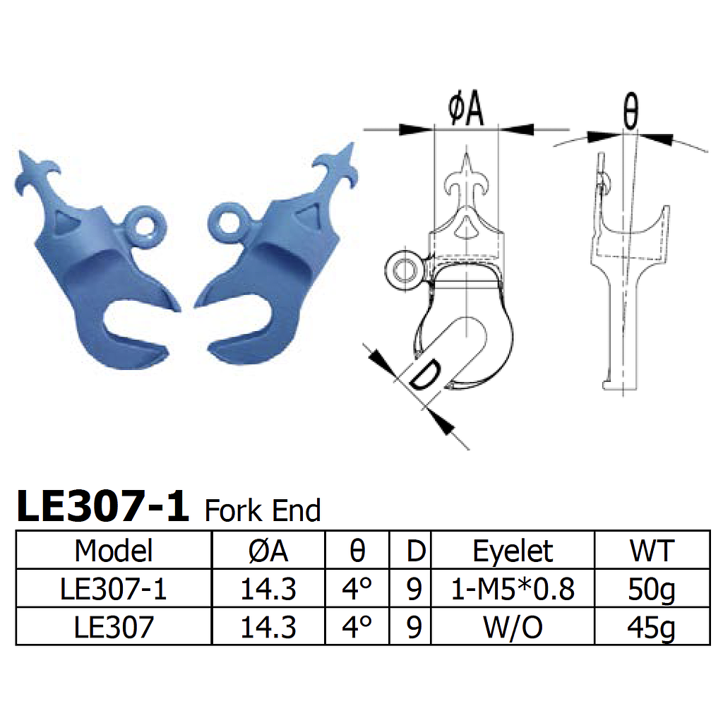 Long Shen 307 Series Fork Ends (L/R Set) (LE307-1)