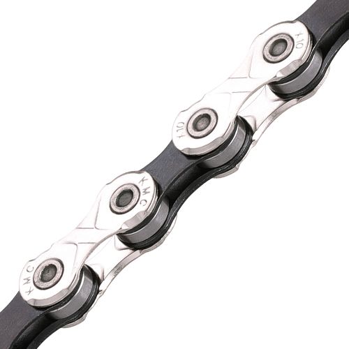 KMC Chain X10 NICKEL PLATE &amp; BLACK 10 SP
