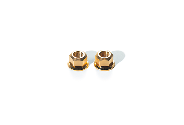 Runwell Elite Hub Axle Nut Gold M10 Pair