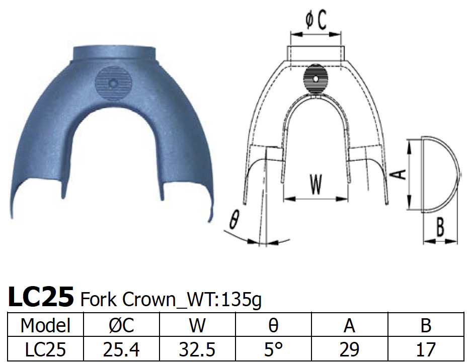 Long Shen Fork Crown LC25 (for D-Shaped Blades)