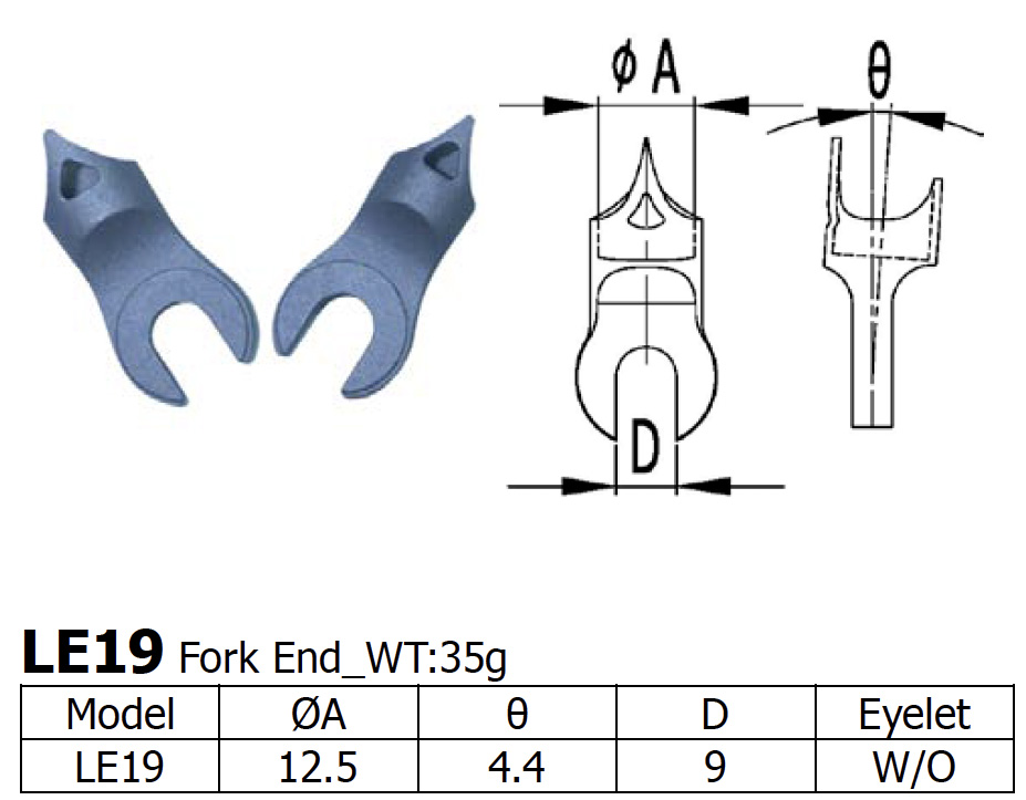 Long Shen Fork End Set LE19