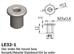 Long Shen Flat Mount Boss (LE32-1) Each