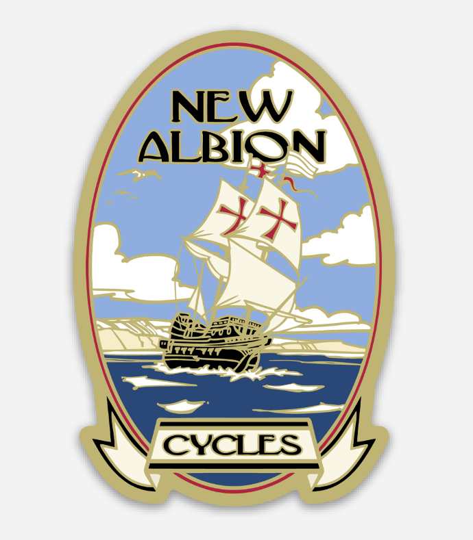 New Albion Headbadge Sticker 3"