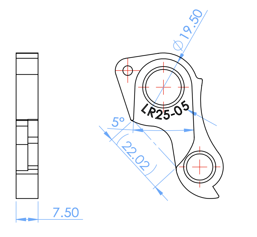 Long Shen Derailleur Hanger for LR25 and LR26 Updated (LR25-05-1)