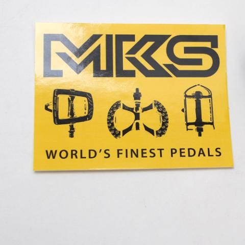 MKS Worlds Finest Pedals Sticker Yellow