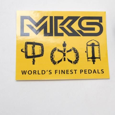 MKS Worlds Finest Pedals Sticker Yellow