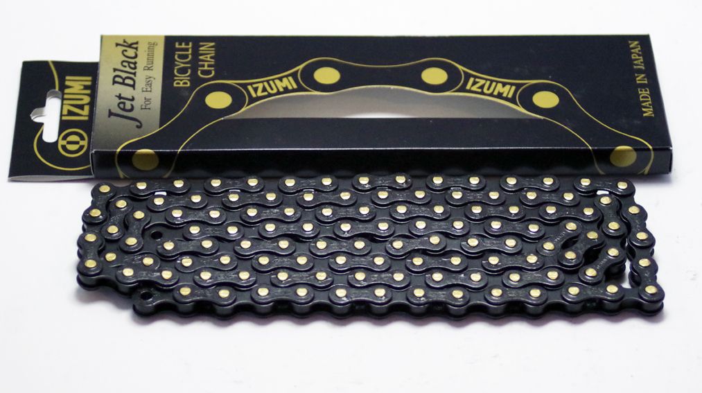 Izumi Chain 1/8&quot; Jet Black 116L GOLD Pins