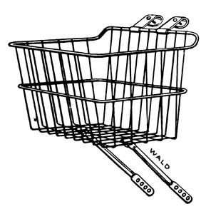 Wald Basket Front Drop Top (1pc. Leg) 14"x9"x7" Silver Wald #151