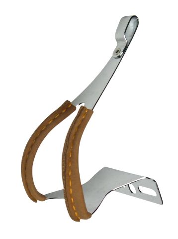 MKS Toe Clips Steel Leather