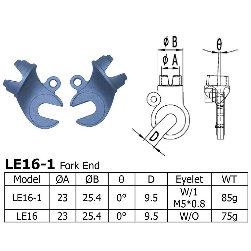 [LS-LE-16-1] Long Shen Fork End Set (LE16-1)