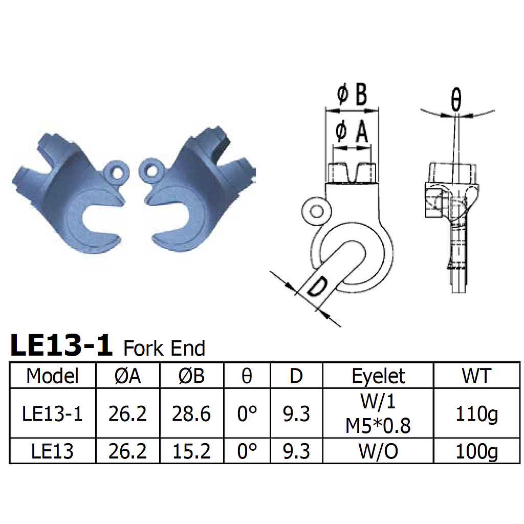 [LS-LE-13-1] Long Shen Fork Ends (L/R Set) (LE13-1)