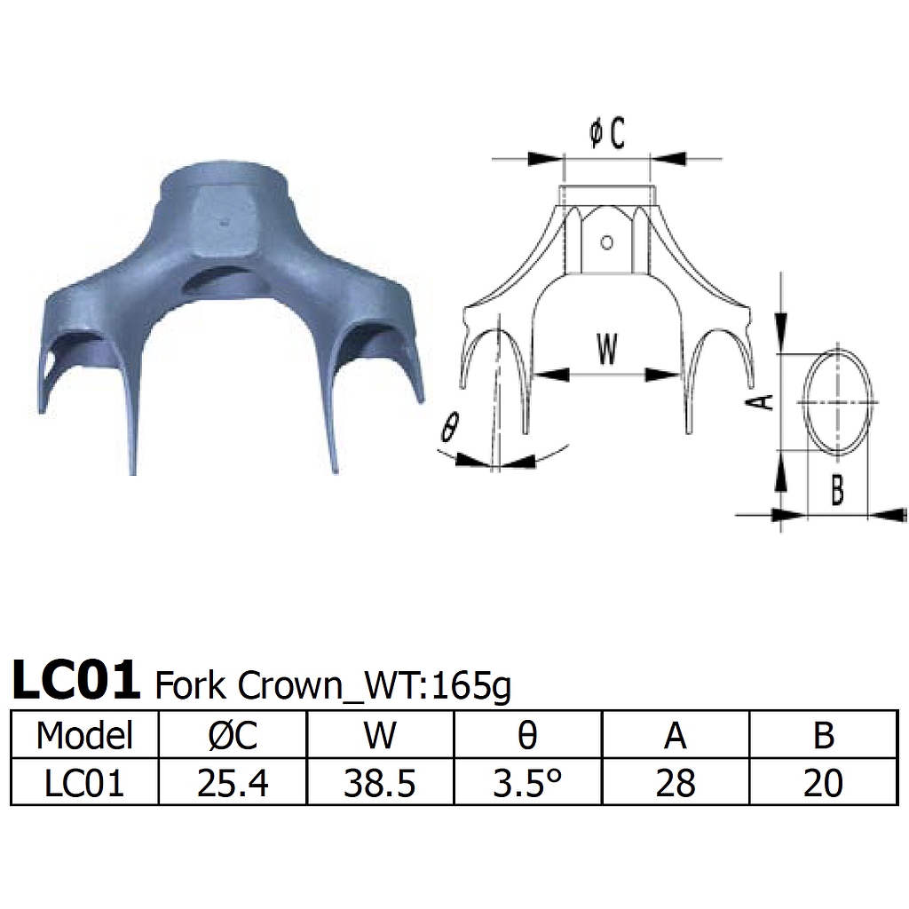 [LS-LC-01] Long Shen Fork Crown (LC01)(25.4)