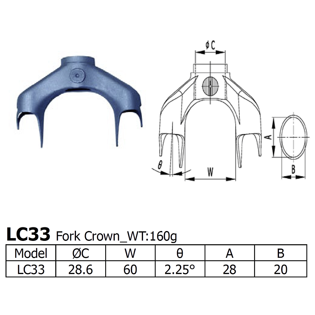[LS-LC-33] Long Shen Fork Crown (LC33) (28.6)