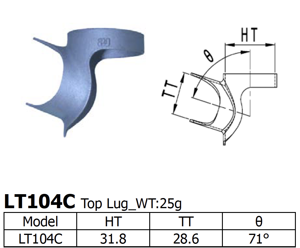 [LS-LT-104-C] Long Shen 104 Series Top Lug (LT104C)