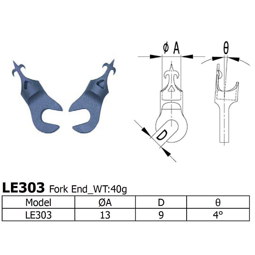 [LS-LE-303] Long Shen 303 Series Fork Ends (L/R Set) (LE303)