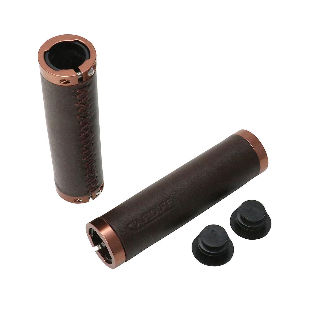 [242117] Cardiff Grips Julian Leather Dark Brown, Lock-On