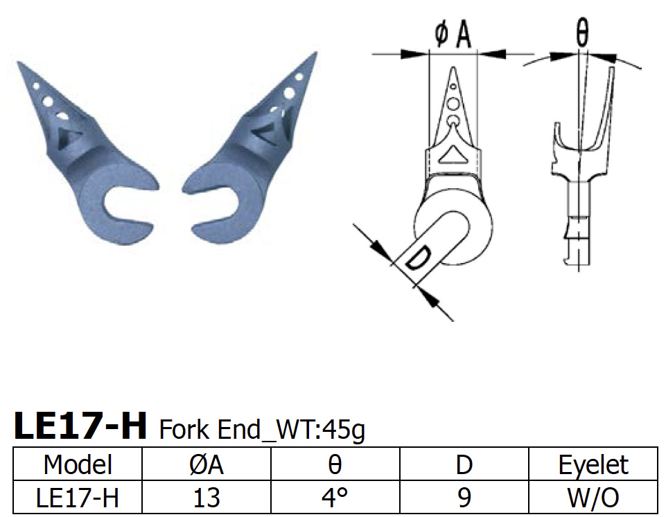 [LS-LE-17-H] Long Shen Fork End Set LE17-H