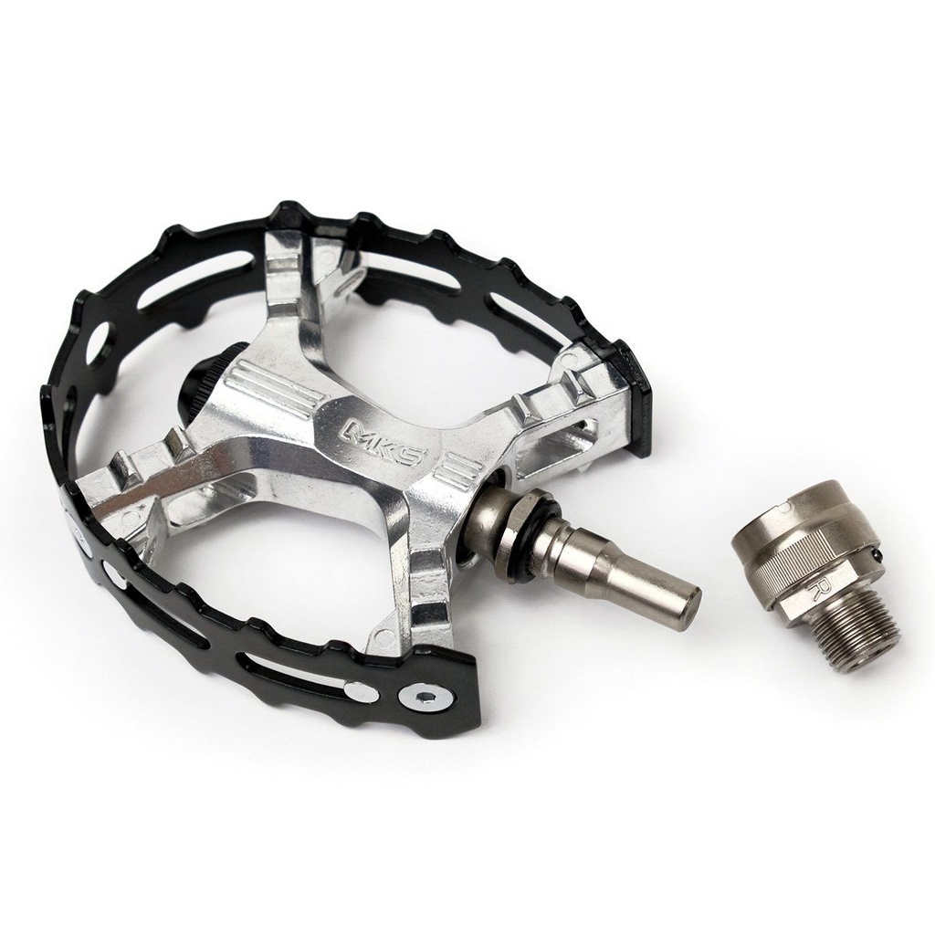 [355628] MKS XC-III Pedals 9/16" Silver/Black Ezy Superior