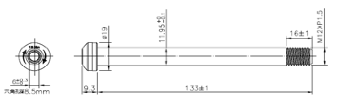 [FB1330BK007] Soma Thru-Axle 12x100mm (for Fog Cutter/Smoothie HPCarbon Fork)(Allen Head only)
