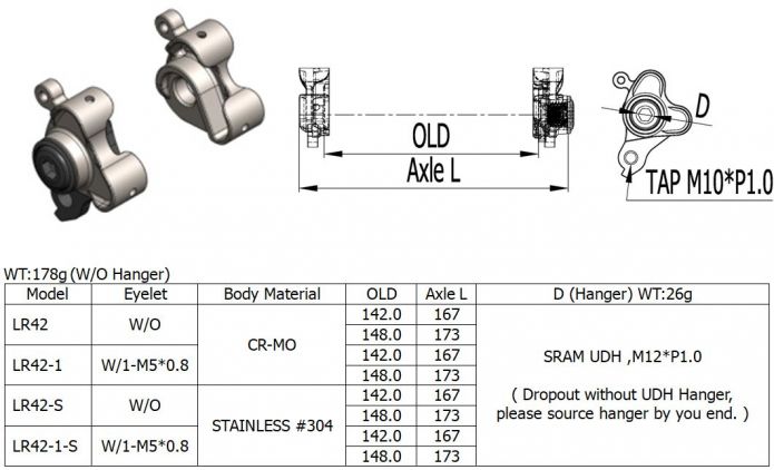 [LS-LR-42-1] Long Shen Dropout Set LR42-1 (UDH-compatible)