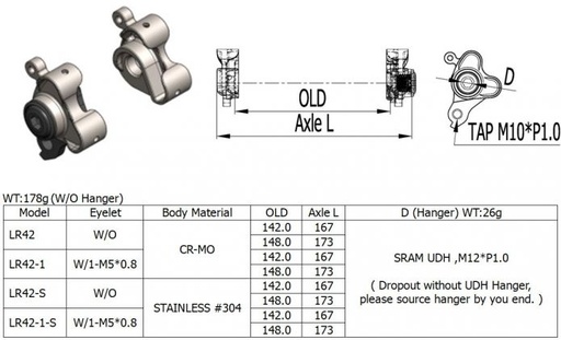 [LS-LR-42-1] Long Shen Dropout Set LR42-1 (UDH-compatible)